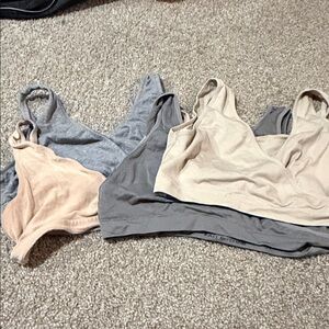 A Pea in the Pod Beige, Cream, and Gray Nursing Maternity Bras